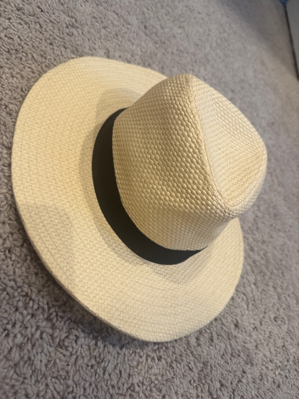 J Ceww Classic Straw Hat with Black Band New